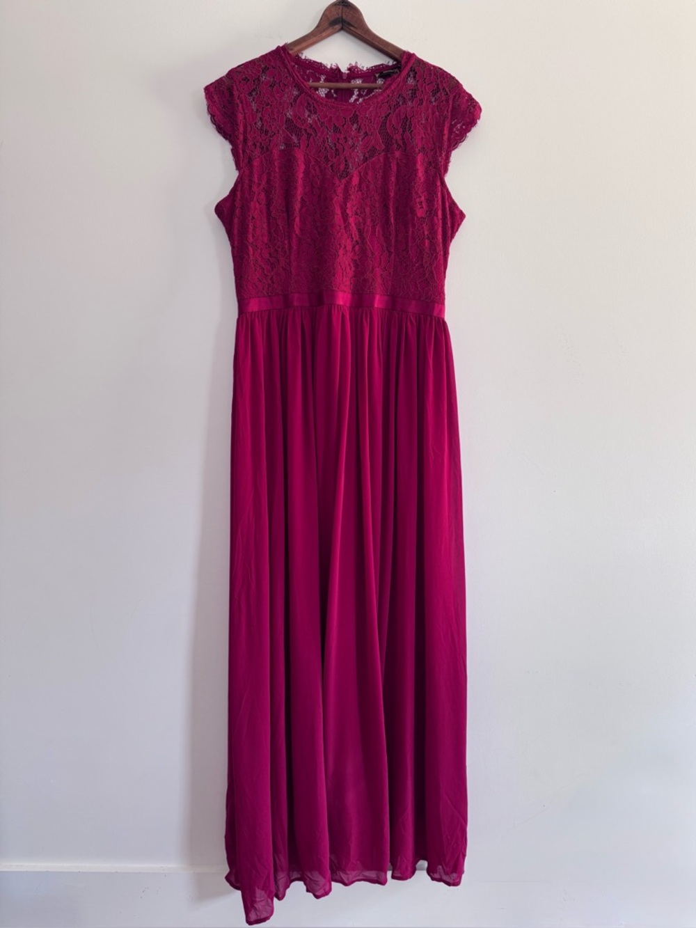 Miusol Formal Floral Lace Evening Party Maxi Dress Red 2XL NWT